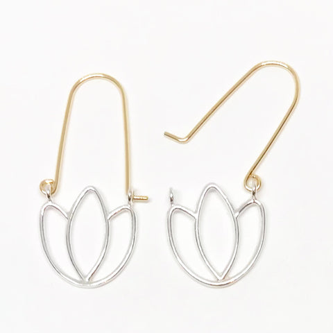 Tulips: Sterling Silver + 14/20 Gold-filled earrings