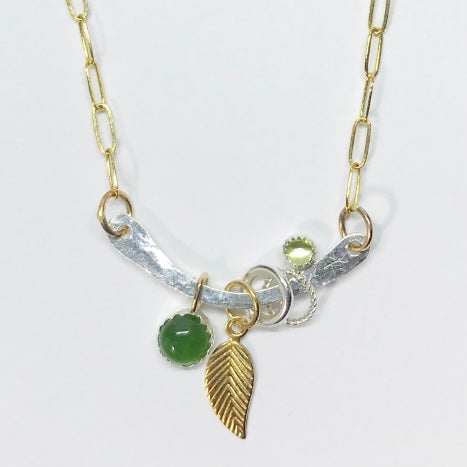 Forest Floor Necklace with Jade & Peridot