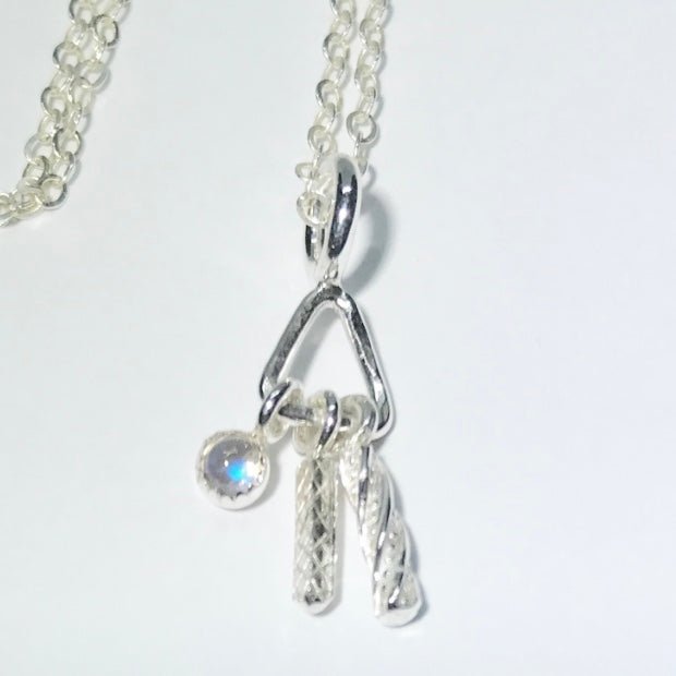 Fairy Charm Necklace with Rainbow Moonstone