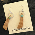 Camano Maple: Wood, Sterling Silver, 14/20 Gold-filled, Turquoise earrings