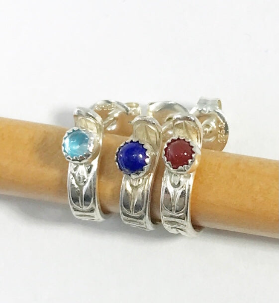 Baubles: Sterling Silver post earrings with semi-precious stones