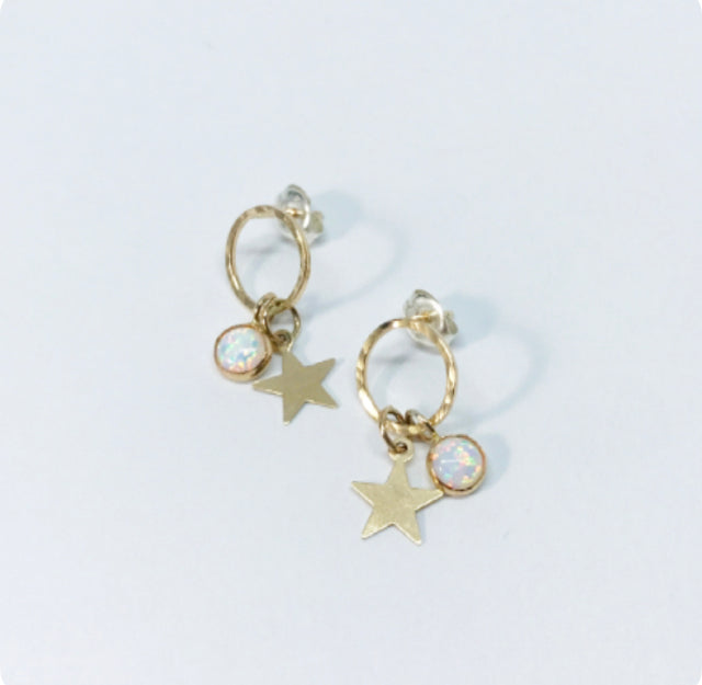 The Moon & The Stars: 14/20 Gold-filled Earrings