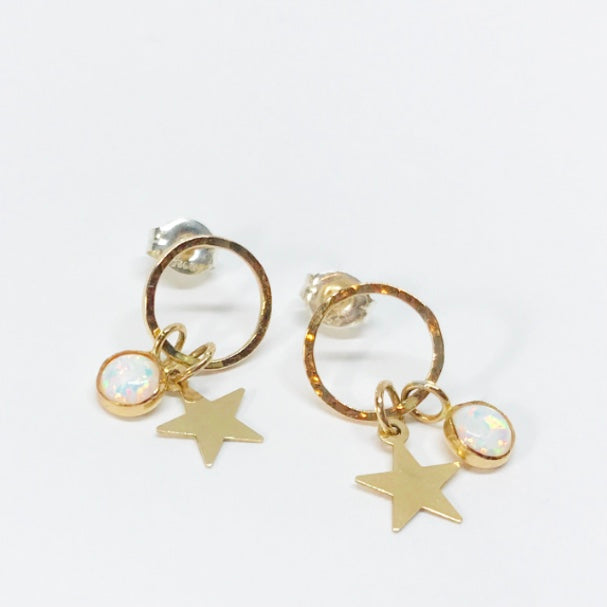 The Moon & The Stars: 14/20 Gold-filled Earrings