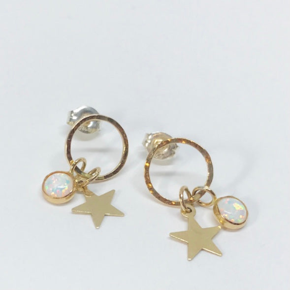 The Moon & The Stars: 14/20 Gold-filled Earrings