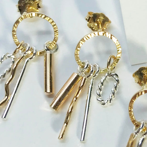 Tell Me A Story: Sterling Silver, 14/20 Gold-filled, post earrings