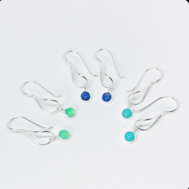 Water Colors: Sterling Silver Earrings with semi precious stones