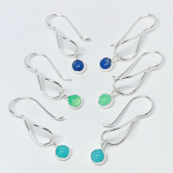 Water Colors: Sterling Silver Earrings with semi precious stones