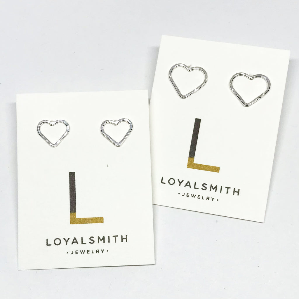 Love: Tiny or Small Sterling Silver Heart Earrings
