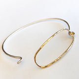 Daily Bread: Sterling Silver Bangle with 14/20 Gold-filled Clasp
