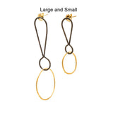 Exclamations:  Small or Large, Oxidized Sterling Silver & 14/20 Gold-filled Earrings