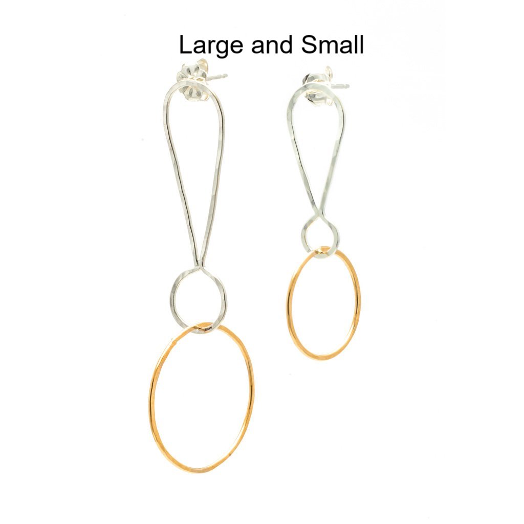 Exclamations: Small or Large, Sterling Silver & 14/20 Gold-filled Earrings