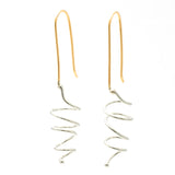 Corkscrews, Large: Sterling Silver & 14/20 Gold-filled Earrings