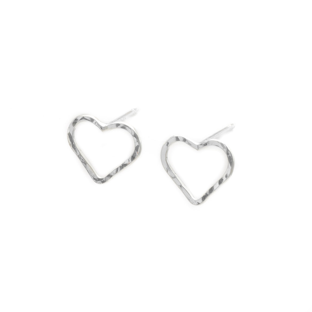 Love: Tiny or Small Sterling Silver Heart Earrings