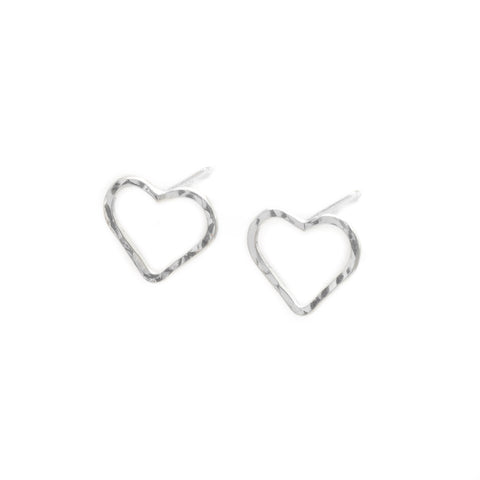 Sterling Silver Puff Heart Stud Screwback Earrings – Michele Jewelry
