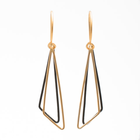 Obtuse Shadows: 14/20 Gold-filled & Oxidized Sterling Silver Earrings