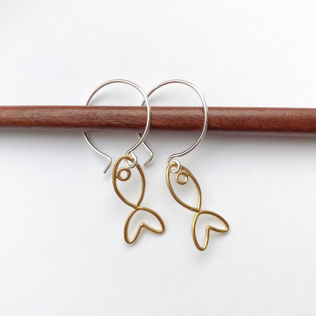 Goldfish: Vermeil earrings