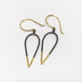 Stingers: Medium and Large size, Oxidized Sterling Silver & Vermeil Earrings