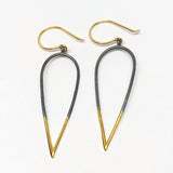 Stingers: Medium and Large size, Oxidized Sterling Silver & Vermeil Earrings