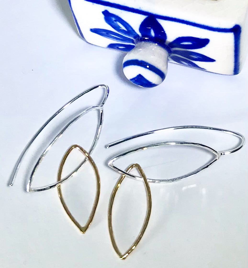 Leaf Drops: Sterling Silver and 14/20 Gold-filled earrings