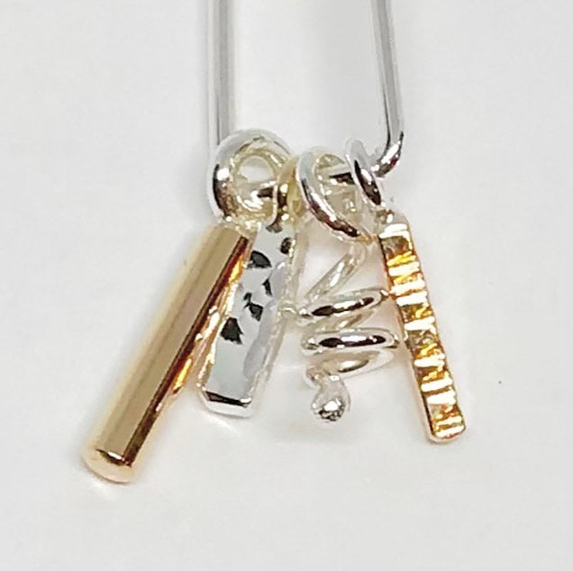 Obelisks: Sterling Silver + 14/20 Gold-fill earrings