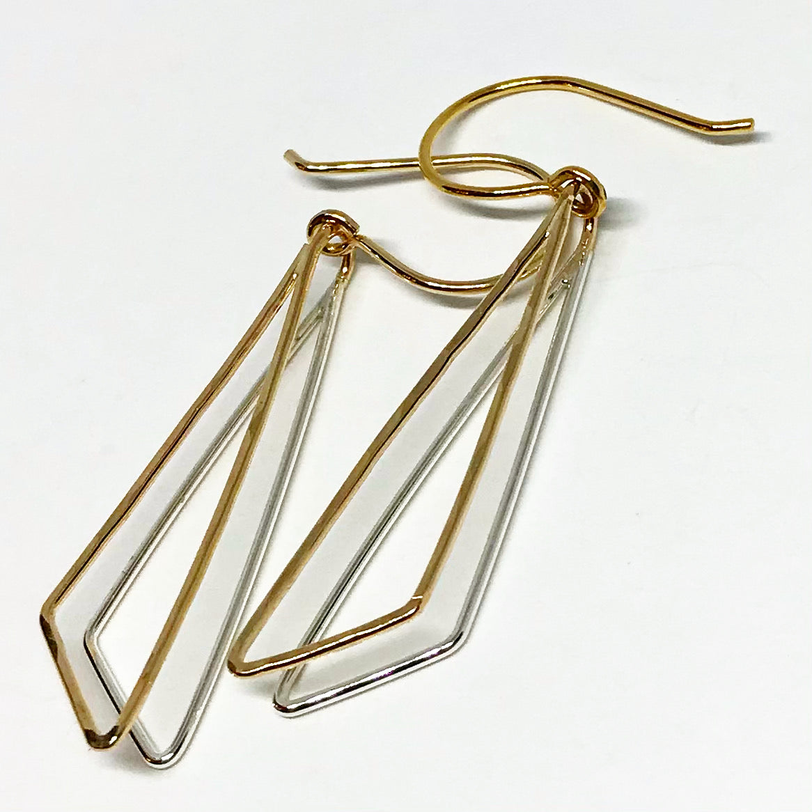 Obtuse Reflections: 14/20 Gold-filled & Bright Sterling Silver Earrings