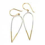 Stingers: Medium or Large, Sterling Silver Earrings with Vermeil points/earwires