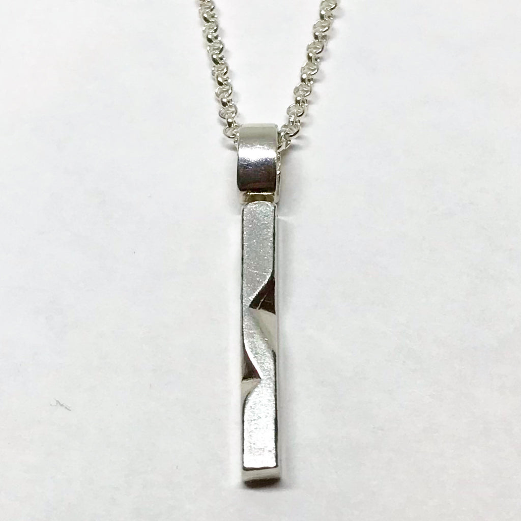 Pillar Bar Necklace - Silver