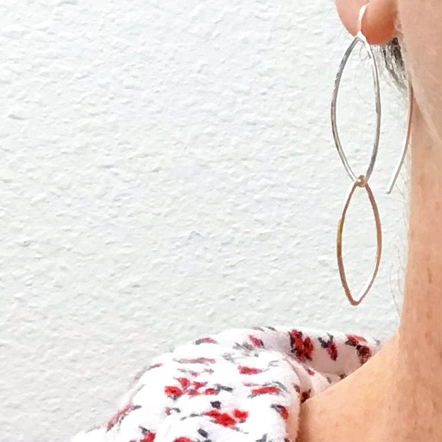 Leaf Drops: Sterling Silver and 14/20 Gold-filled earrings