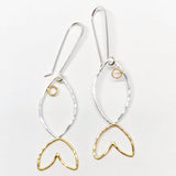 Hooked: Big Fish and Minnow Sizes, Sterling Silver & 14/20 Gold-filled Earrings