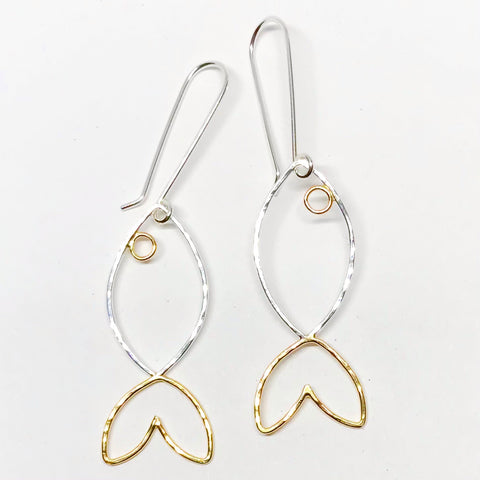 Big Fish: Sterling Silver & 14/20 Gold-filled Earrings