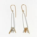 Obelisks: Sterling Silver + 14/20 Gold-fill earrings