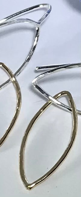 Leaf Drops: Sterling Silver and 14/20 Gold-filled earrings