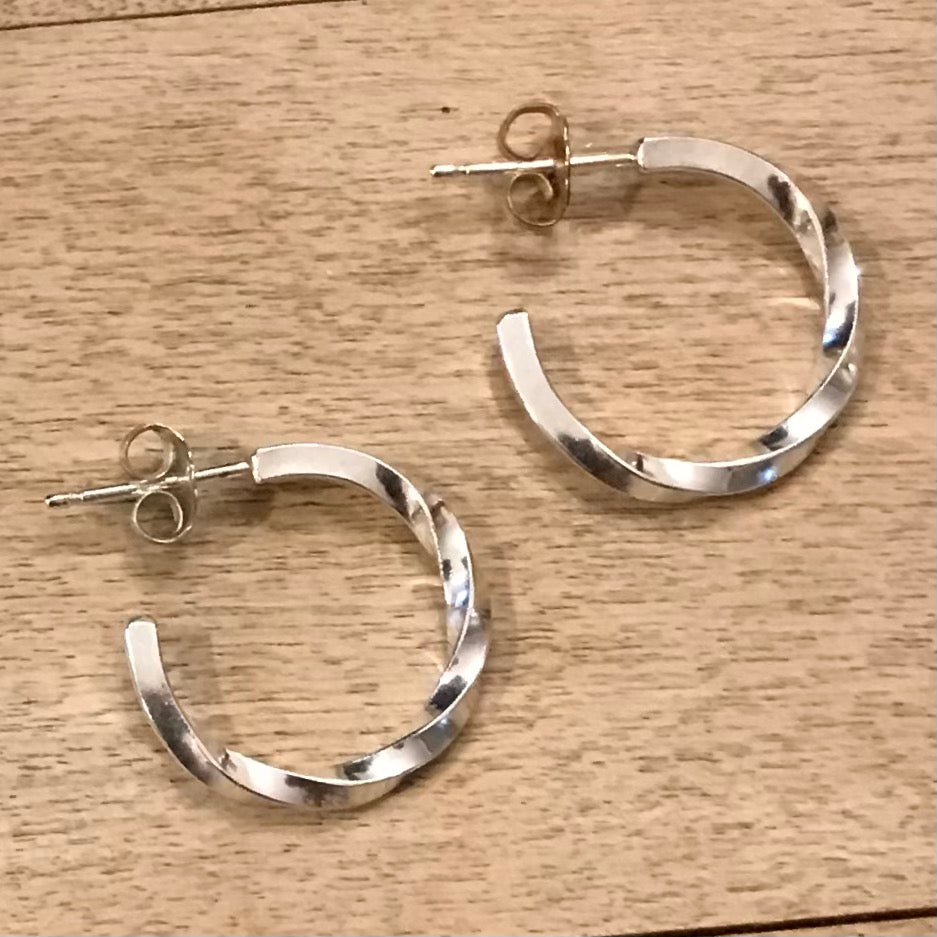 Do The Twist: Sterling Silver Hoop Earrings
