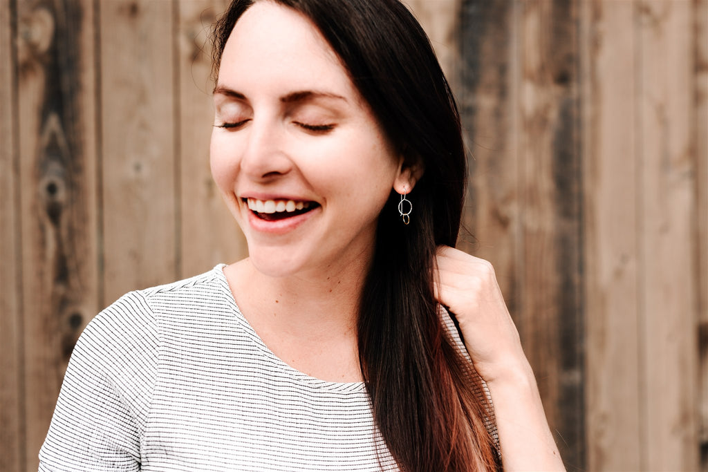 Mini Moon Drops: Sterling Silver & 14/20 Gold-filled Earrings