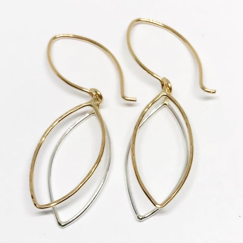 New Leaf: Sterling Silver and 14/20 Gold-filled Earrings