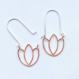 Tulips: Rose Gold Vermeil + Sterling Silver earrings