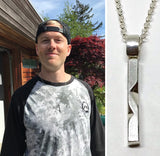 Carved Pillar: Sterling Silver Necklace