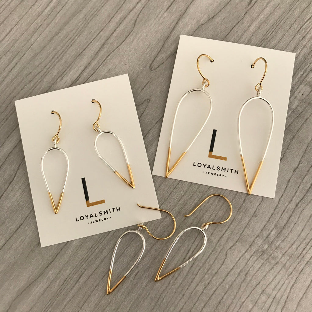 Stingers: Medium or Large, Sterling Silver Earrings with Vermeil point –  Loyalsmith